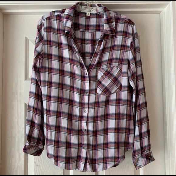 Anthropologie Tops - Anthropologie Plaid Long Sleeve Shirt